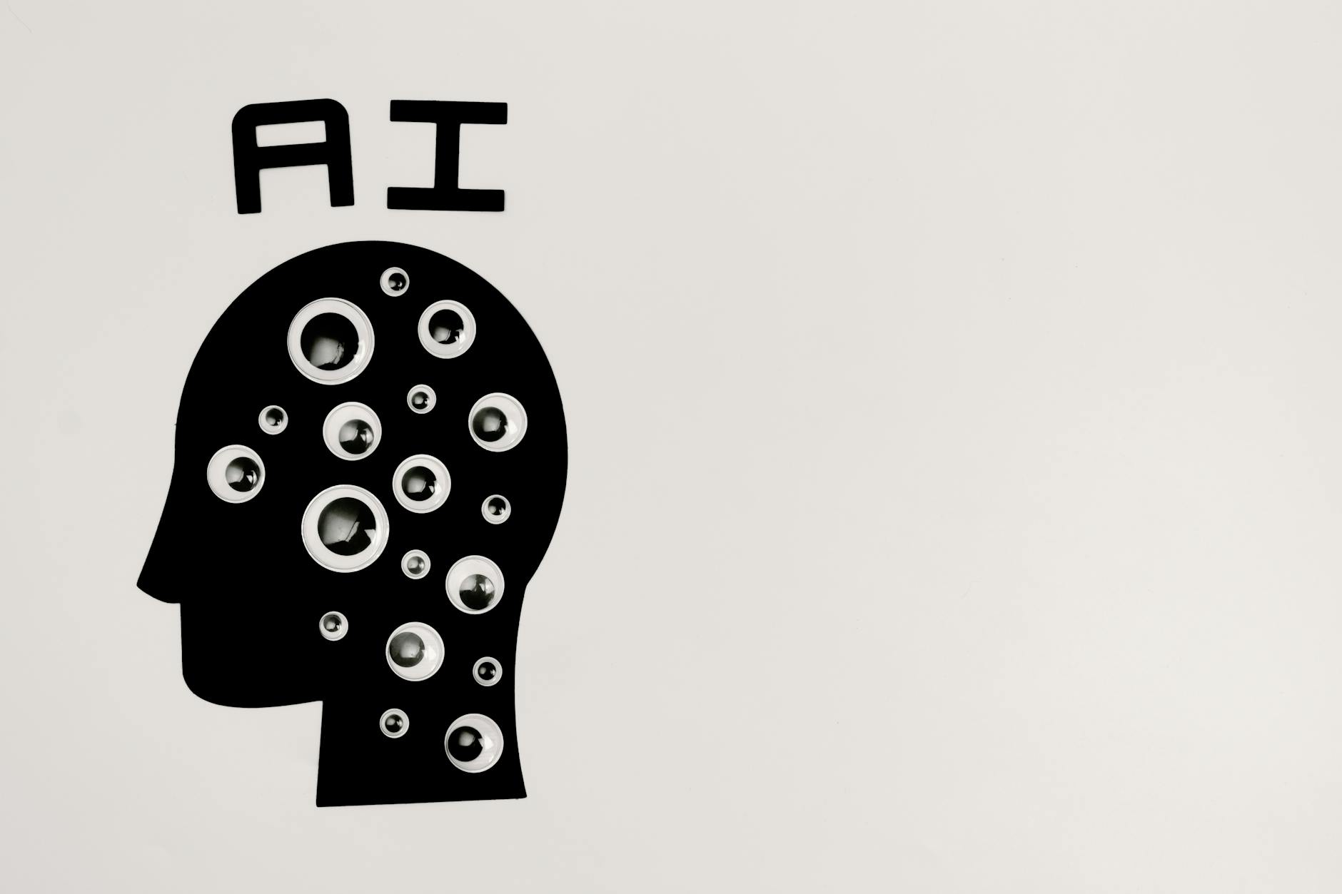 Artificial intelligence head graphic